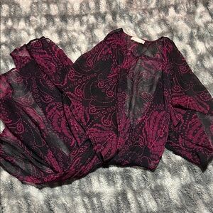 Band of Gypsies Black and Pink Paisley Top